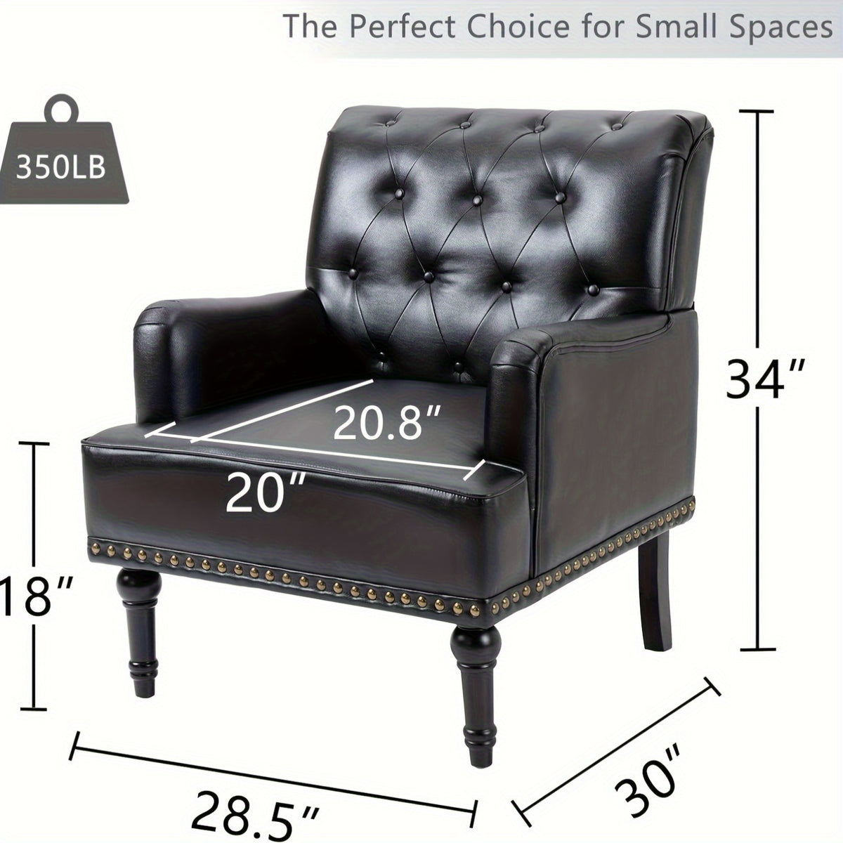 MOJAY Single Accent Chair, Mid-Century Modern Armchair Sofa Chairfor Living Room, Bedroom, Reception, Home Office