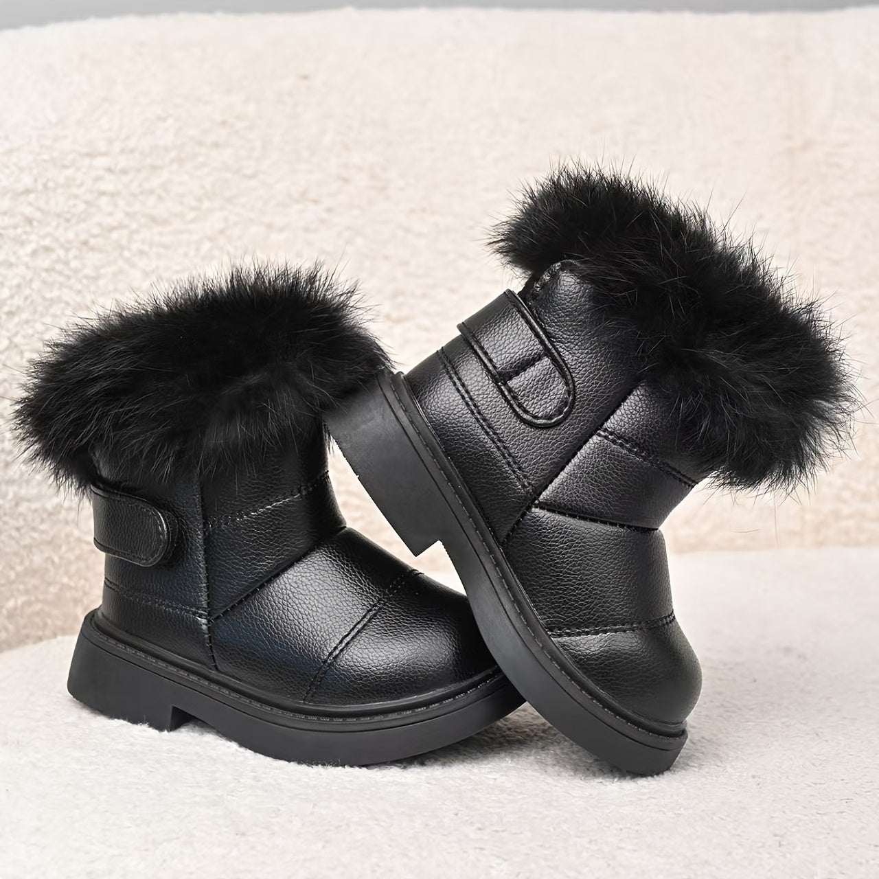 Fashion Comfortable Kids' Snow Boots, Thickened Warm Short Boots for Boys and Girls, Winter -Lined Stylish Baby Boots, Toddler Boots