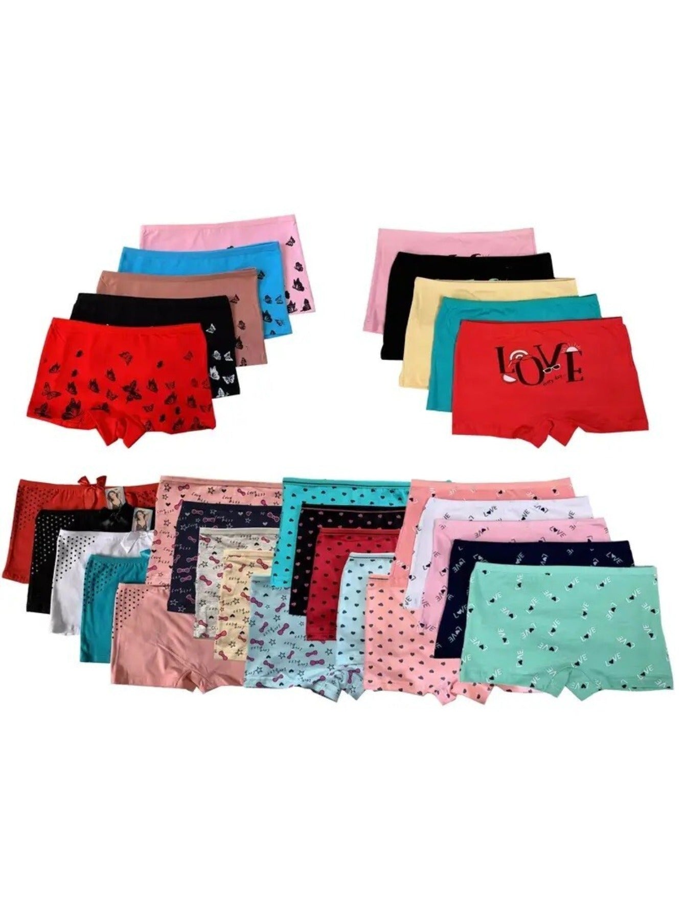 Random 5 Womens Boyshorts Panties Briefs 95% Cotton, 5% Spandex Hipster Bikini Underwear