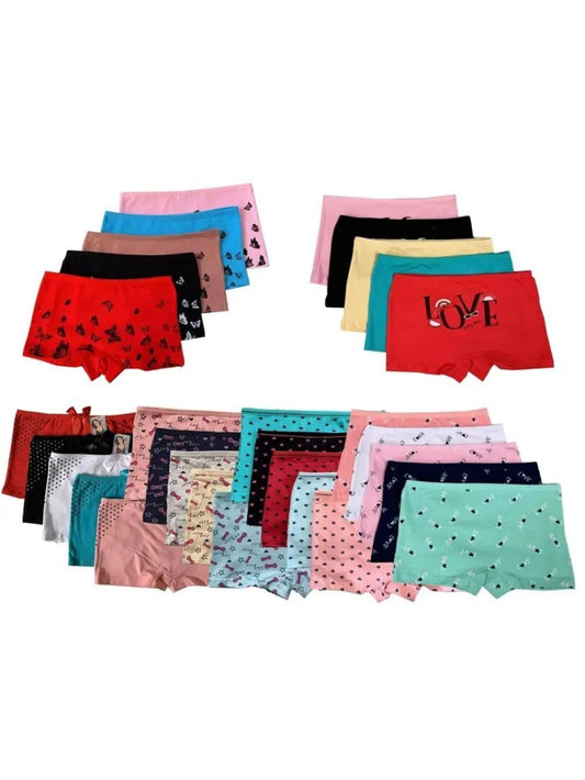 Random 5 Womens Boyshorts Panties Briefs 95% Cotton, 5% Spandex Hipster Bikini Underwear