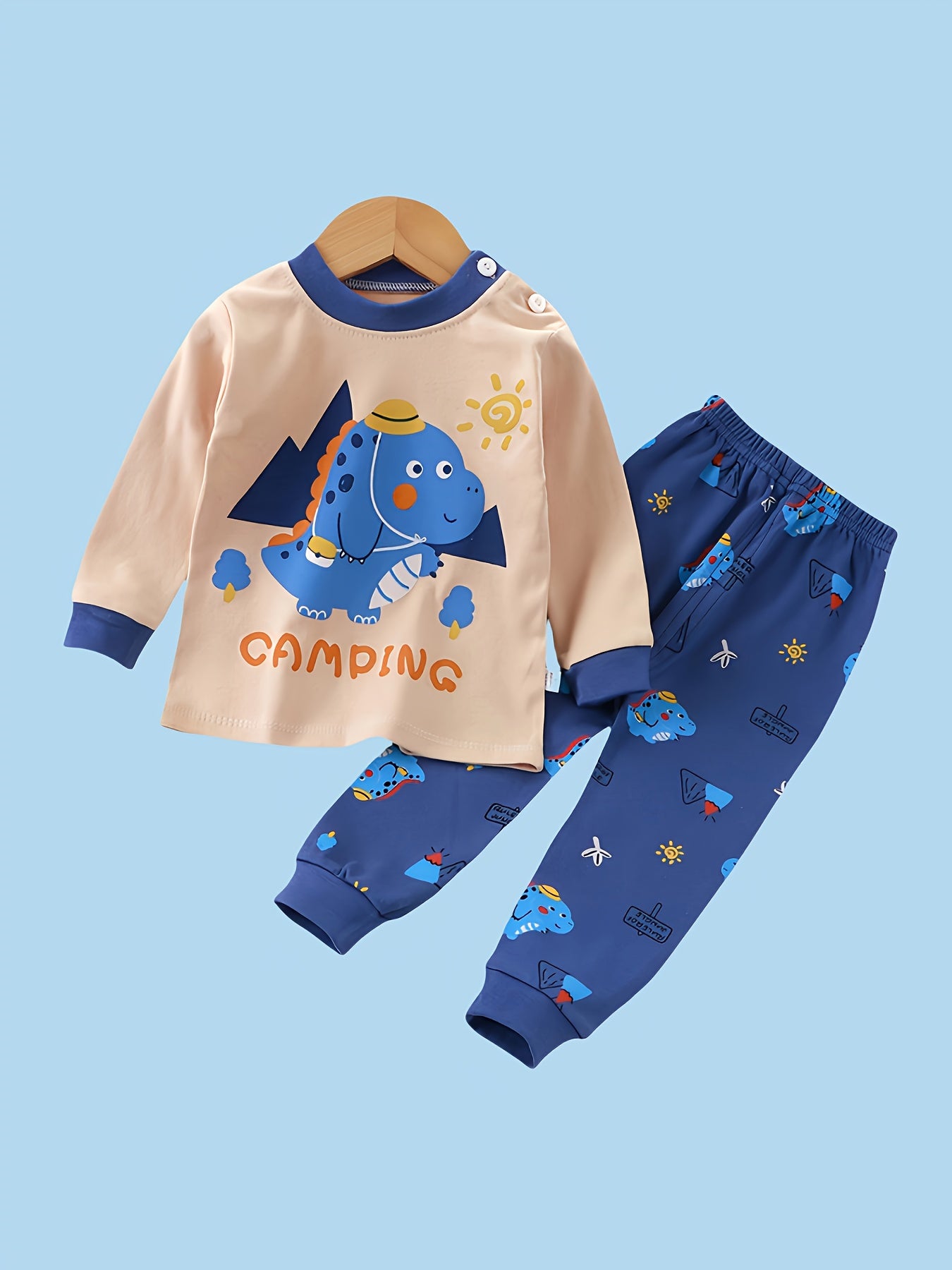 8pcs ' 6-Set 100% Cotton Winter Clothes - Soft & Warm Family Matching Outfits with Lion, Tiger, Bear, Dinosaur, Camping & Jungle Animal Prints | Cozy Playtime & Christmas Party Outfits | Ideal Gift Set for ( to 5 Years) - Eas