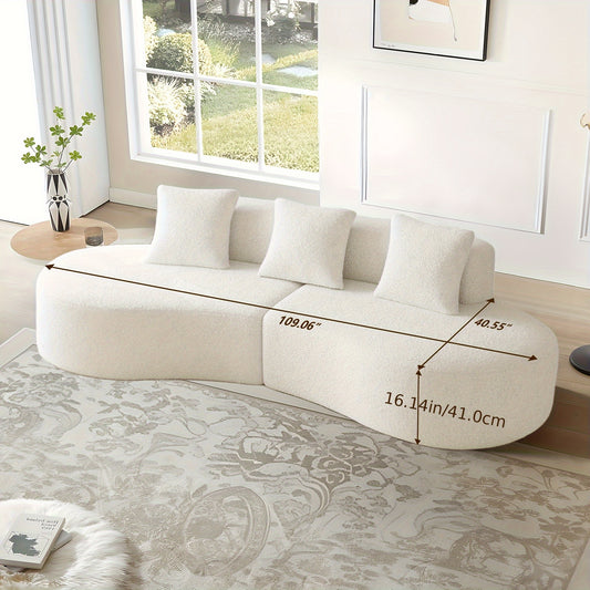 5-Seater Modern Curved Sectional Sofa | Comfortable and Stylish Polyester Upholstered Couch with Foam Filling, Mixed Color, Easy Assembly, Ideal for Living Room, Apartment, Home Decor