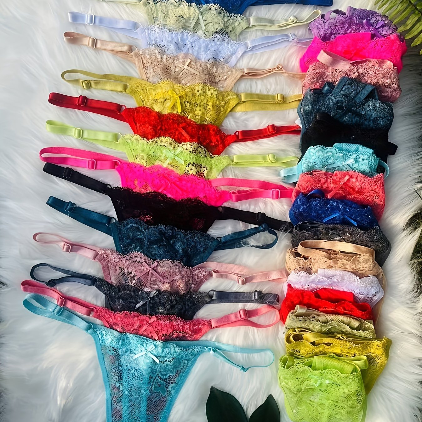 30 Pcs/Pack Ladies Transparent Lace Sexy Thongs V-Strings Panties Women G-string Bikini Comfy Breathable Intimates Nightwear Women's Lingerie & Underwear (15 Color Random)