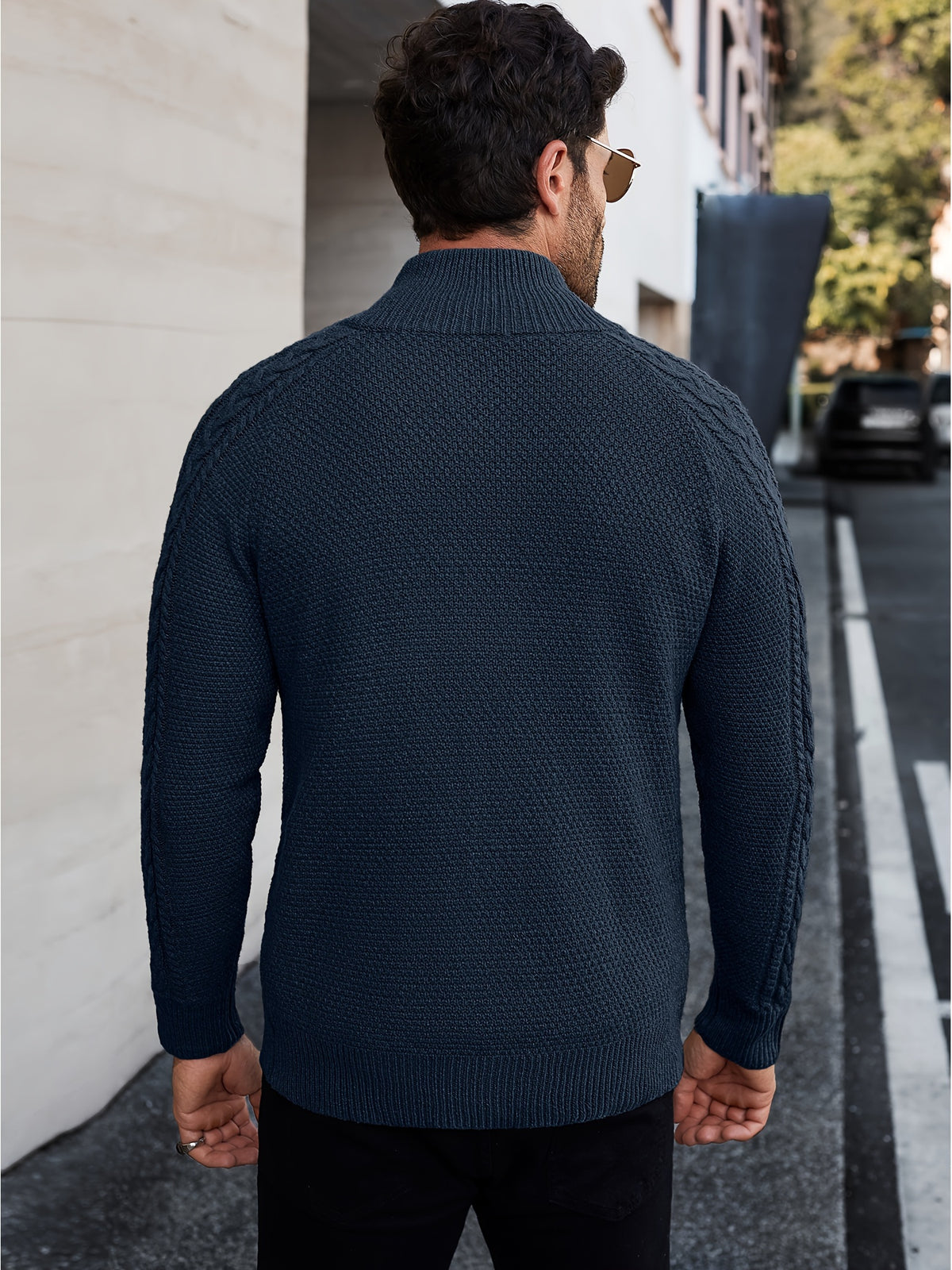 Men'S Cardigan, Solid Color Cable Knit Full Zip Sweater, Perfect for Daily Casual Wear, Warm for Autumn And Winter, a Great Gift for Friends