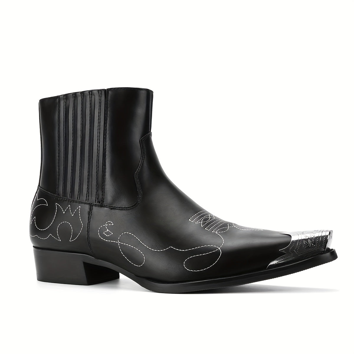 Men's Fashion Iron Head Boots, Cowboy Boots, Short Boots, Ankle Boots, Western Boots. Fashion, Trend. Party, Wedding, Business.