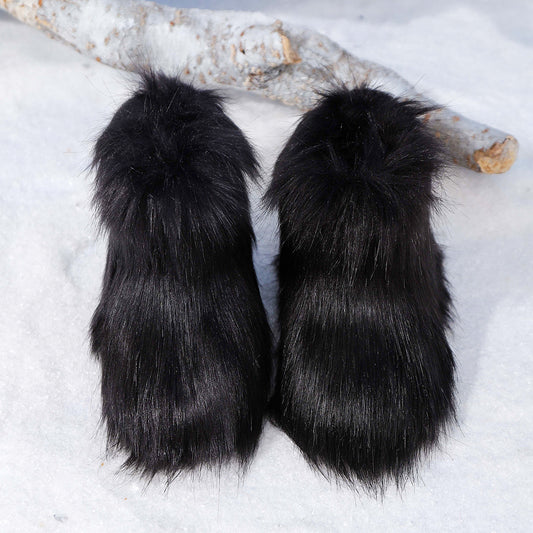 Girls' Winter Boots with Tassel - Slip-On Closure, Non-Slip Rubber Sole, Warm faux fur Lining - Mid-Calf Cold Weather Boots for Snow, Ice