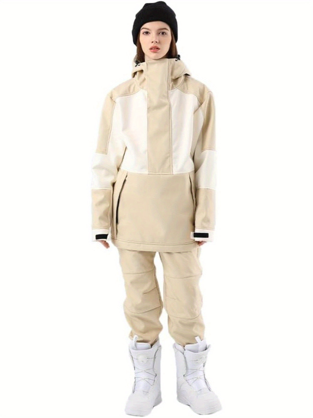 Women's Ski Suit Outdoor Winter Sports Snowboarding Jacket and Pants Thermal Insulation Fashion Two-piece Ski Suit with Pockets, Skiing Outfit, Cold Weather Clothing, Sporty Design, Modern Snowboard Suit, Insulated Material,