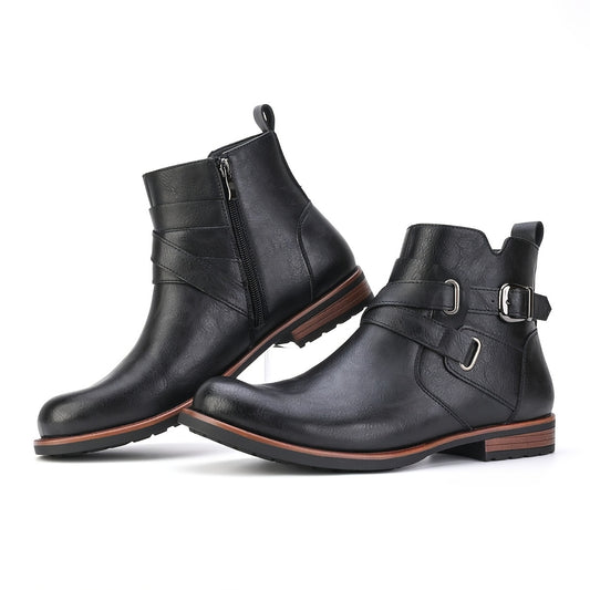 Men'S British Style Low Heel Retro Boots Daily Casual Boots