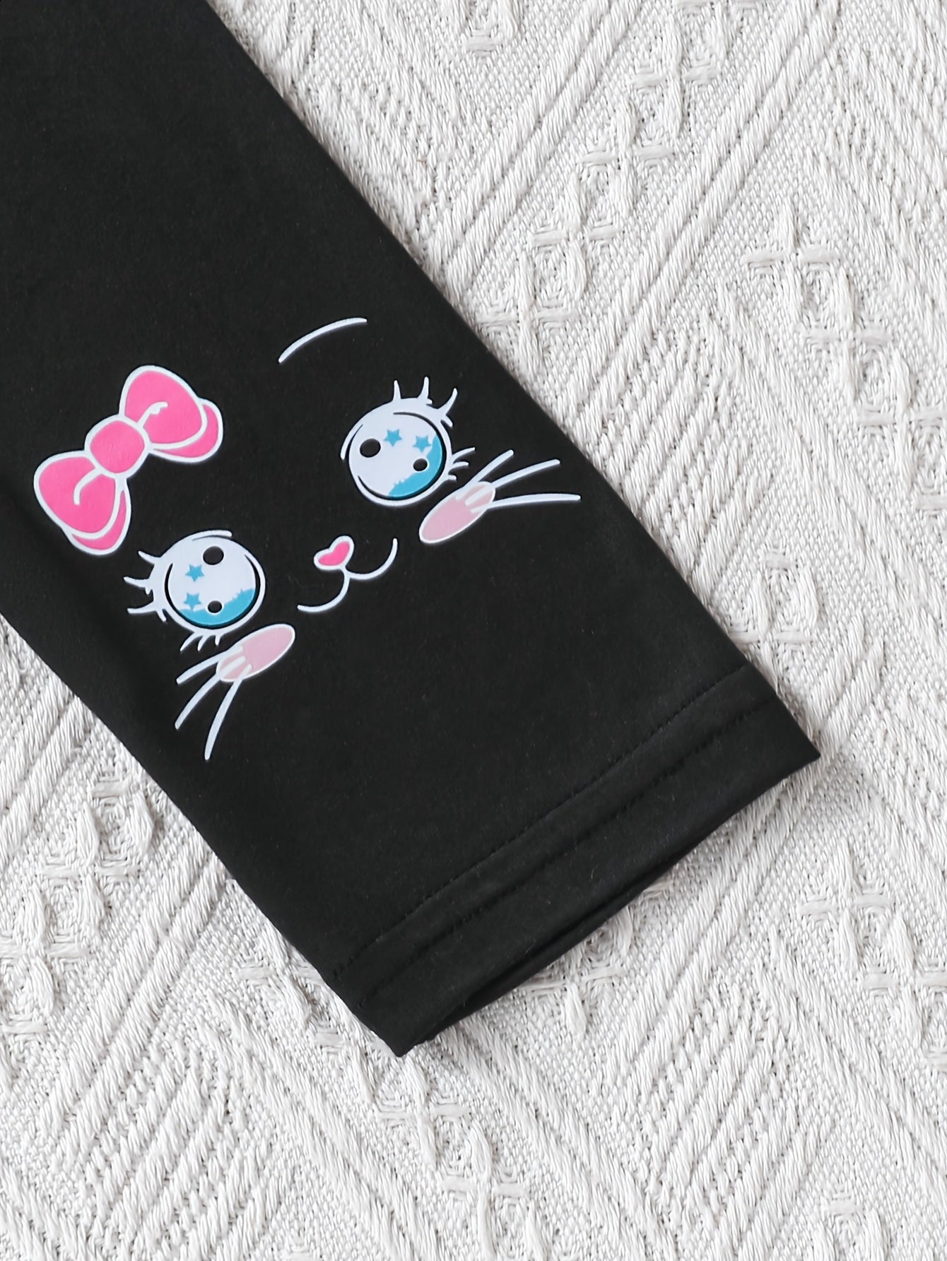 Casual Dress Pants with a Cat Pattern for Young Girls in Spring And Autumn (Set of 3), a Gift for My Daughter.