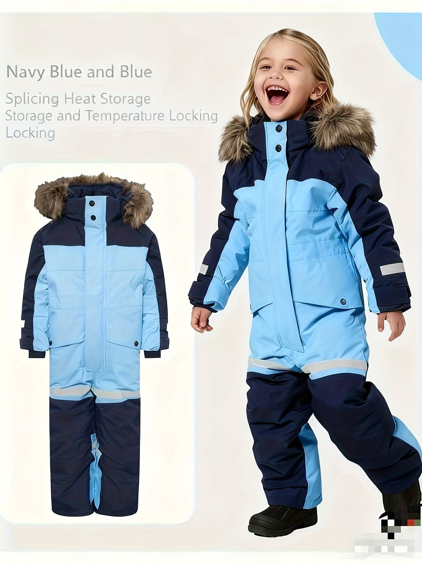 Boys' & Girls' Thickened Warm Windproof High Quality Snowboard Ski Suit Set - Full-Zip/Hooded One-Piece Winter Sports Outfit, Cold-Weather Clothing for Skiing, Ice Skating, Hockey, Birthdays & Christmas Gifts for & (Hand Wash