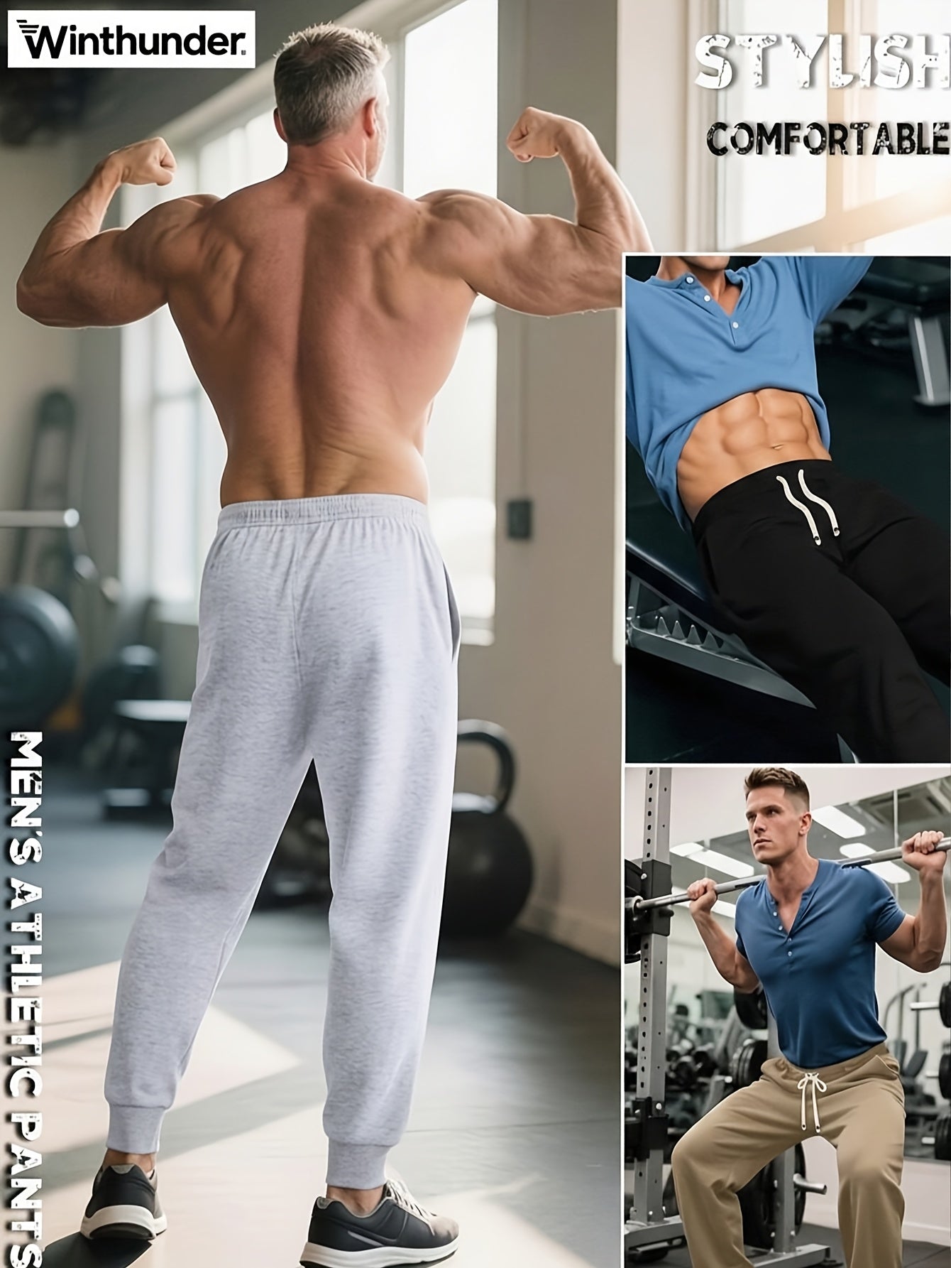 5-Pack Men'S Casual Jogger Pants | Multiple Colors, Elastic Drawstring Waist, Multiple Pockets, Breathable Fabric for Gym, Running, Lounge & Casual Attire - Regular Fit Tapered Ankle, Machine Washable