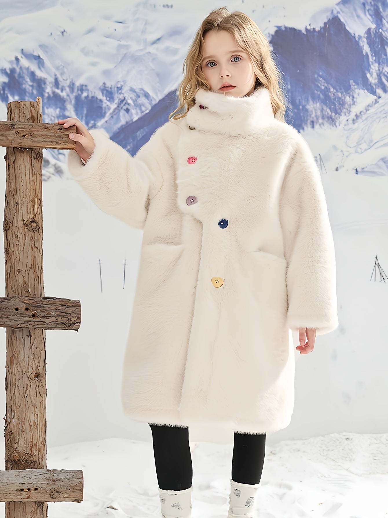 Kids Clothes, Girls Clothes, Gril Clothes, Teen Girl Clothes, Gril Fall Clothes, Clothes For Girls New Girls' Long Plush Coat, Warm Thickened Plush Coat
