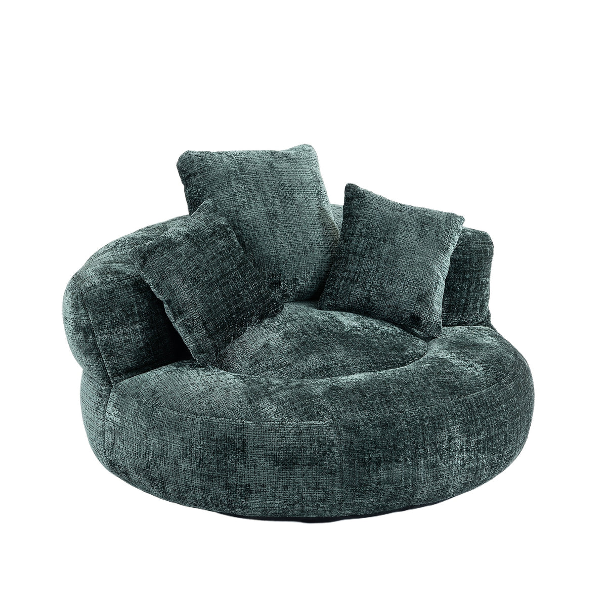Bean Bag Chairs with Pillows for Adults, Stuffed Round Sofa Chair High-Density Foam Filled, Lazy Sofa Chair