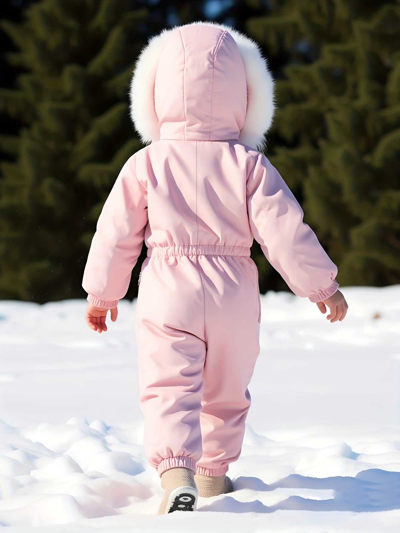 for 's first ski suit - Full Winter Ski Outfit with Hooded Jacket & Elastic Cuff/Waist, Warm Zipper Closure One-Piece Snowsuit, Machine Washable for easy care ( Skiing )