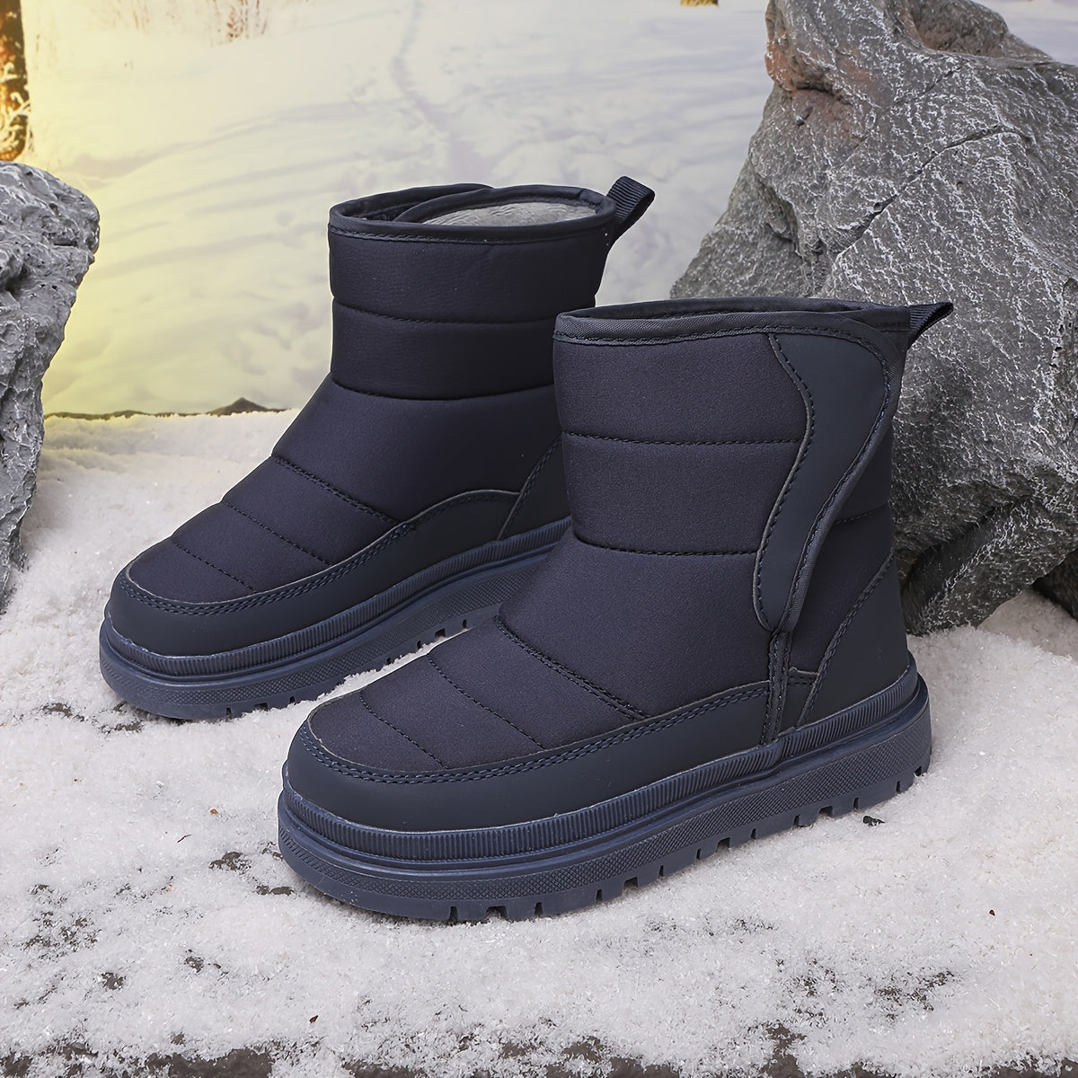 Winter New Arrival Boys and Girls Snow Boots, Thickened Warm Shoes, Medium and Large Kids Thickened -Lined Boots, High-Top Boots for Boys and Girls