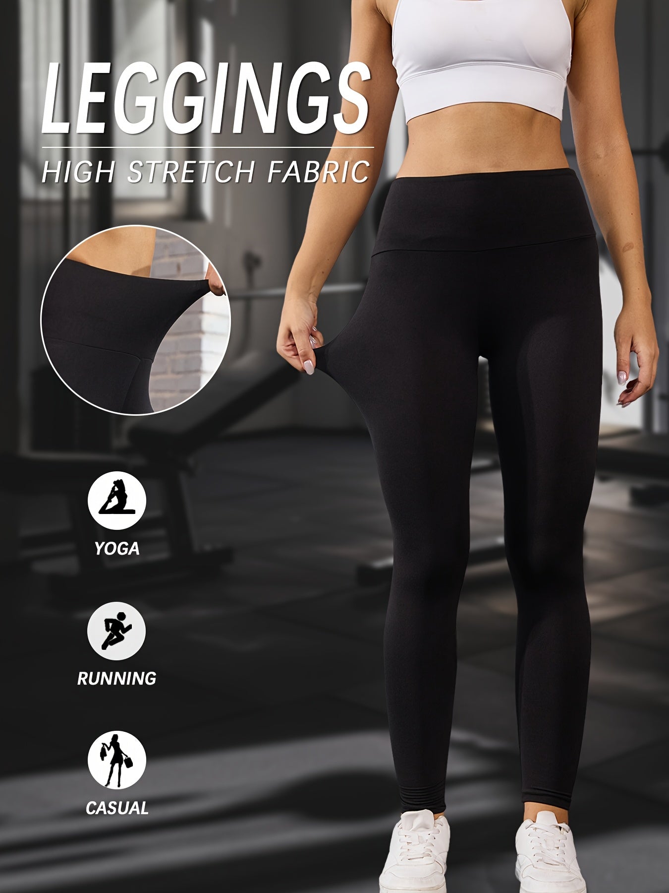 Set of 5 Ultra-Soft Leggings for Ladies, Featuring a High Waist for Tummy Support, Designed for Workouts, Yoga, And Running Without Being See-Through