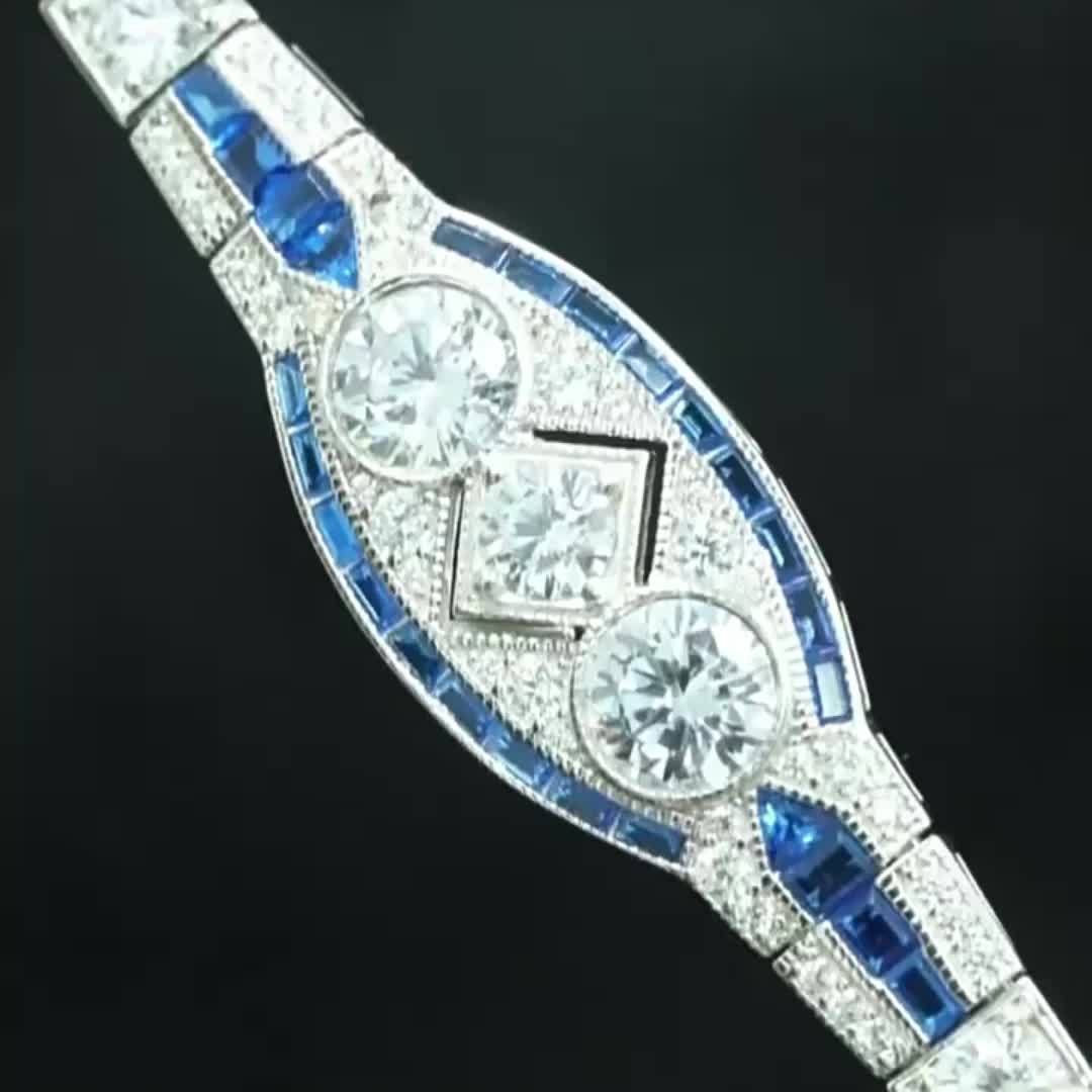 925 Silvery Jewelry Royal Blue Art Deco Decorative Antique Style Party Jewelry 's Bracelet The Perfect Gift for Your Girlfriend Wedding Accessories 's Accessories Birthday Gifts Holiday Gifts Fashionable Items for, for Teenag