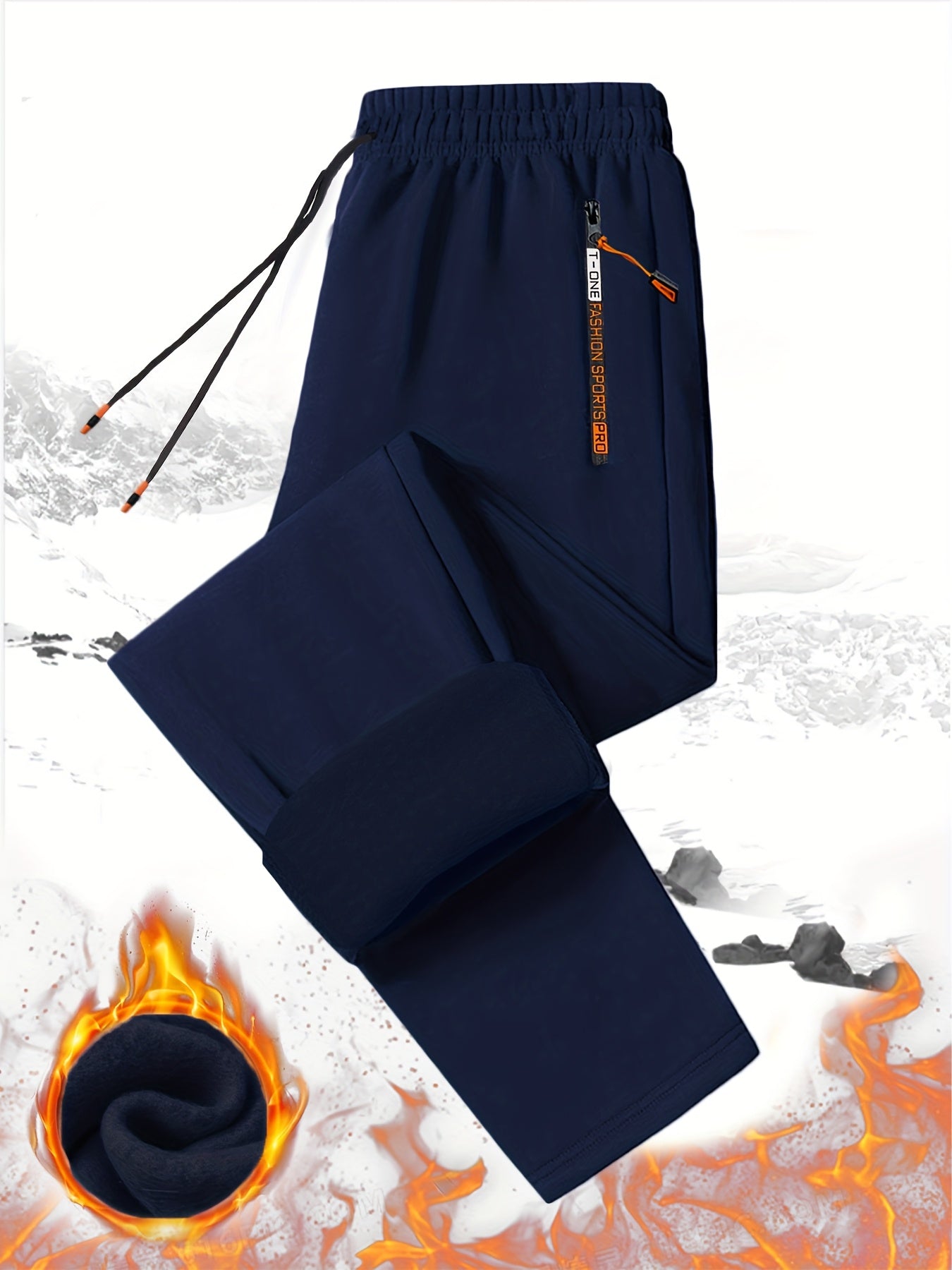 [Men's Fleece Sweatpants Set] Set of 3 Men's Cozy Fleece Sweatpants with Zippered Pockets - Drawstring Waist for Casual Wear, Track Activities, Workouts & Outdoor Running