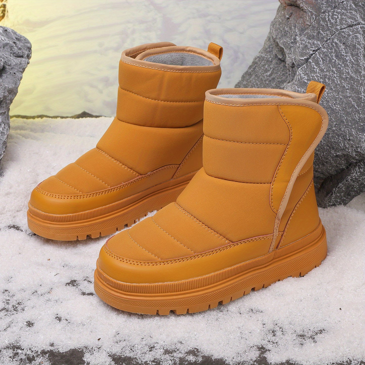 Kids High-Top Winter Snow Boots with Zipper Closure & TPR Sole - Heavy-Duty High Quality Cold Weather Boots with Cushioned Insole, Round Toe & Arch for Boys & Girls (Toddlers to Youth) - Ideal for School, Playground, Travel,