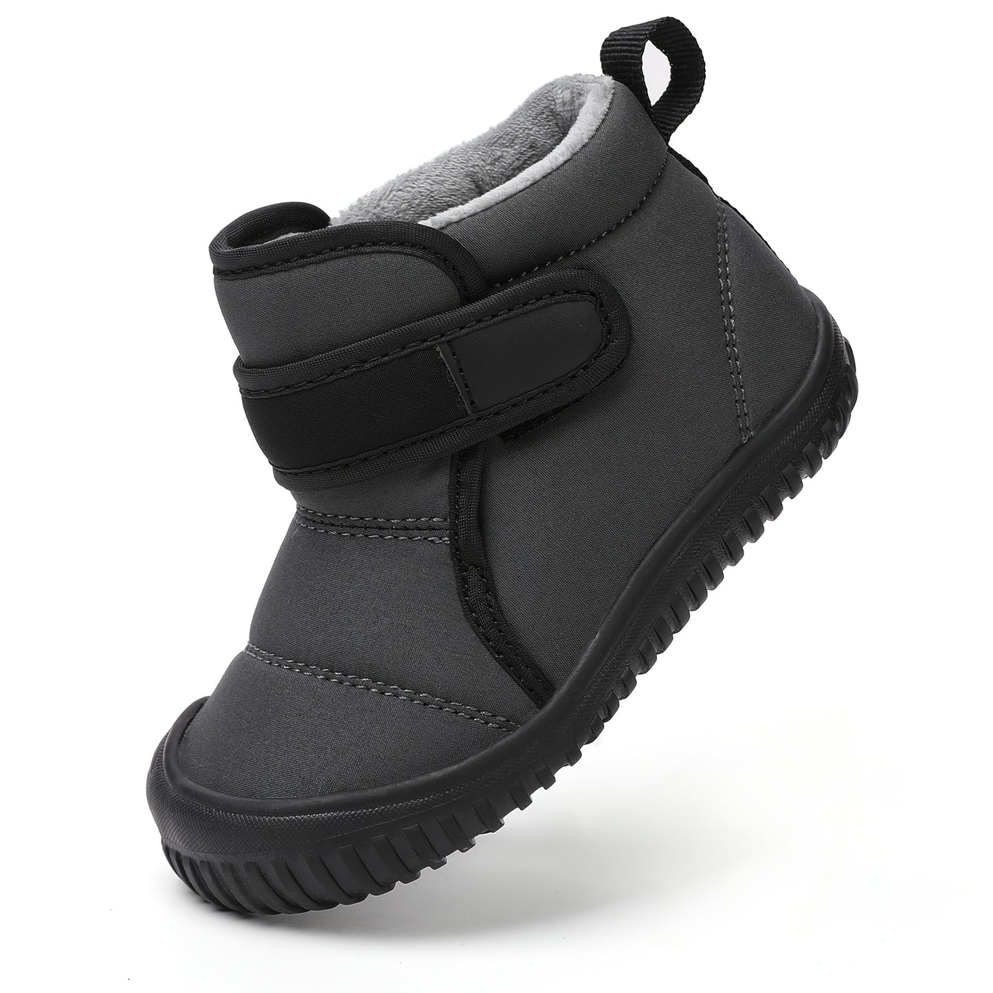 [Winter Warm Snow Boots] Winter Warm Snow Boots | Soft Fabric Lining & Cushioned Insole | Black/Pink/Gray Casual Shoes for Boys & Girls, Easy Slip-On with Durable Rubber Sole