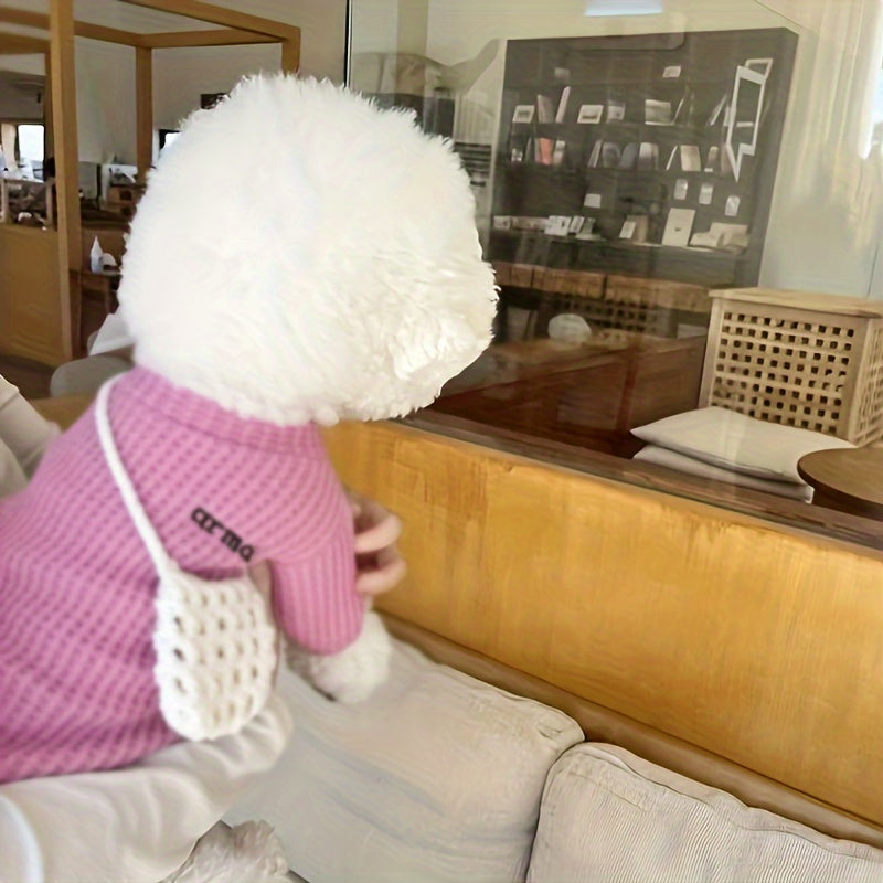 4pcs Dog Sweater Set for Small to Large Breeds - Soft & Cozy Sleeve Ruffles, Beige/Navy/Pink/Black Sweaters with Pineapple & Heart Patterns, Machine Washable Winter & Fall Pet Clothing, All Breed Sizes (Puppies & Dogs)