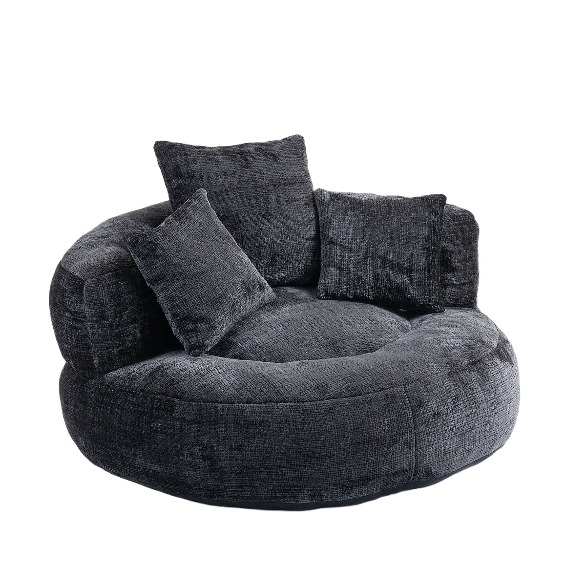 Bean Bag Chairs with Pillows for Adults, Stuffed Round Sofa Chair High-Density Foam Filled, Lazy Sofa Chair