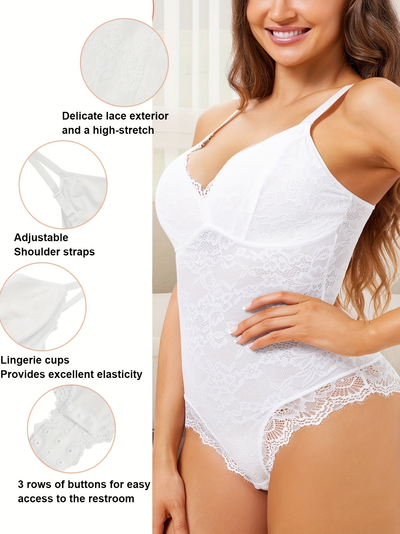 Two-Pack Large Size Women's Printed Lace Shapewear Body Suit Abdominal Shapewear V-Neck Vest Style Top Body Shaper