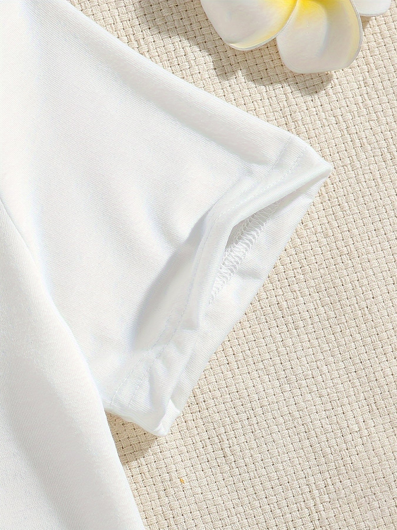 [Girls' Butterfly T-Shirt Set] 5pcs Set of Girls' New Fashionable Round Neck Short Sleeved T-shirt with Interesting Butterfly Pattern Print, Comfortable Polyester Fiber Casual Summer Top