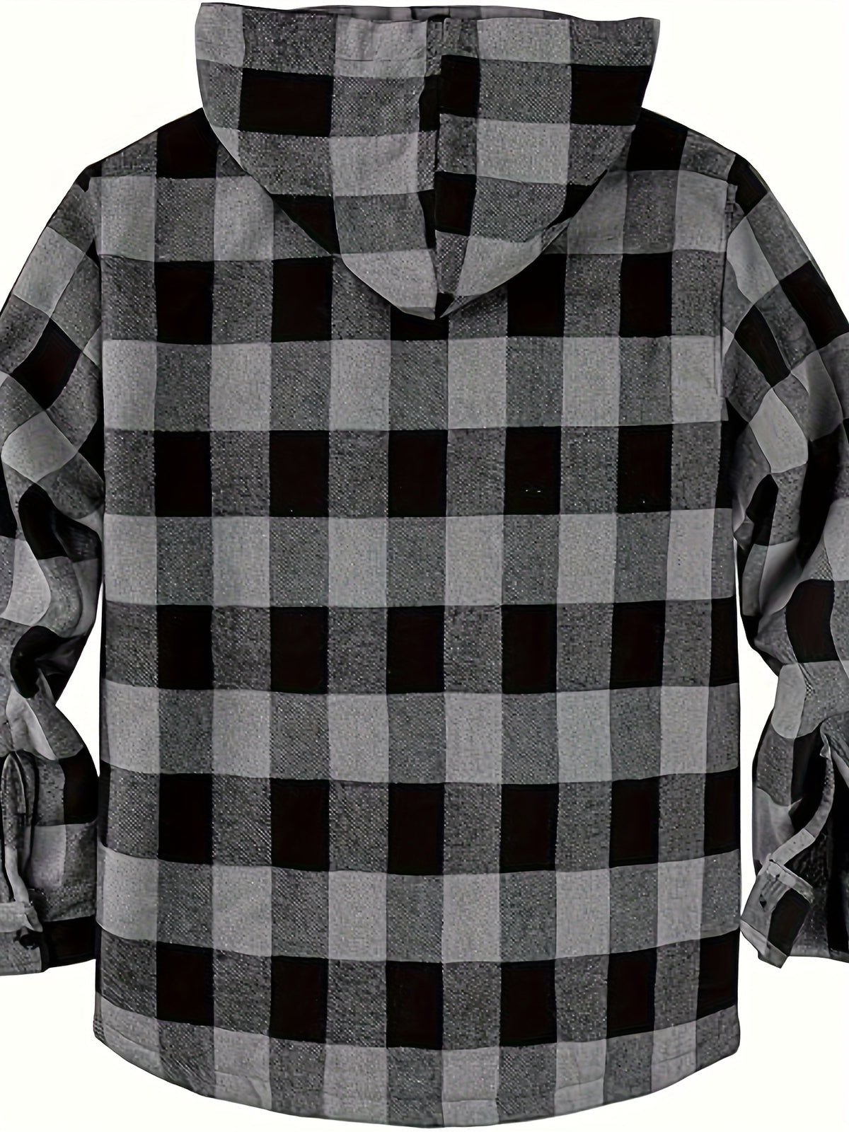 2pcs Men's Heavyweight Winter Jacket & Coat Set - Plaid Hooded Outdoor Windproof with Zippered Pockets, Machine Washable Cold-Weather Outerwear (Jackets/P Coats)