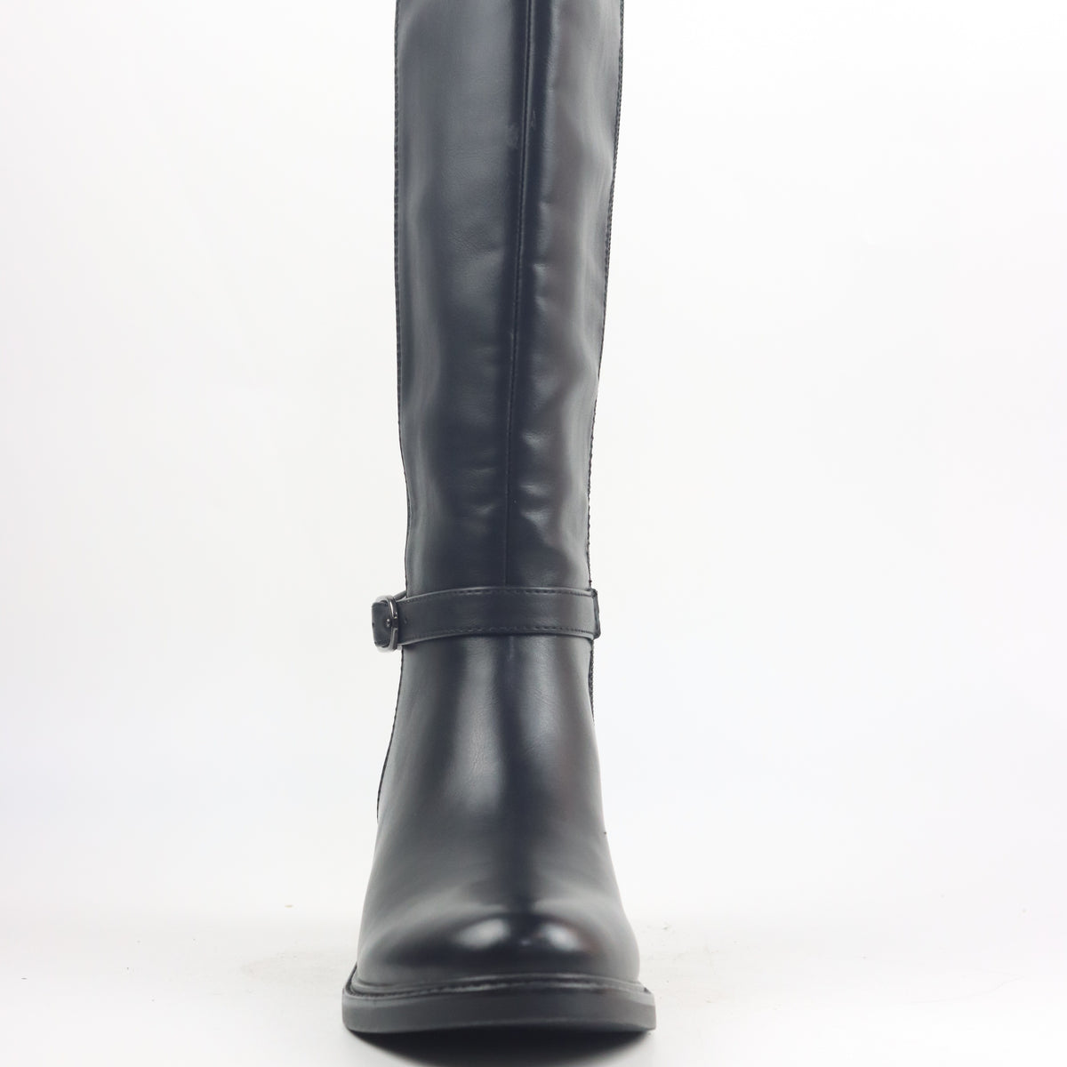 TMA EYES Women'S 2024 New Winter Boots - European & American Style Knee-High Warm Low Block Heel, Zipper Closure, Round Toe, TPR Sole & Fabric Lining, Black Round-Toe Boots with Snowman & Snowflake Design for Cold Weather, Sn