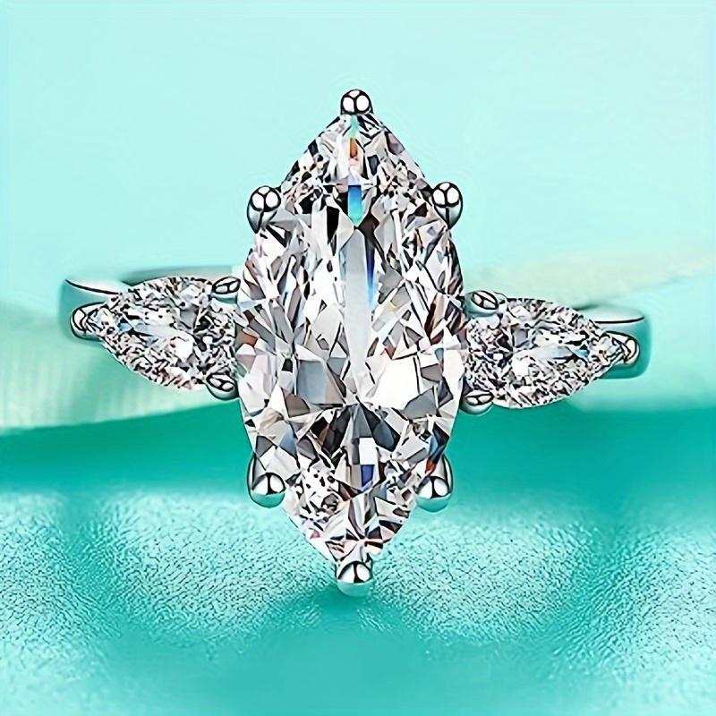 1 piece S925 sterling silver Sansan II III 3-carat moissanite women's ring engagement ring wedding ring girlfriend girl jewelry gift