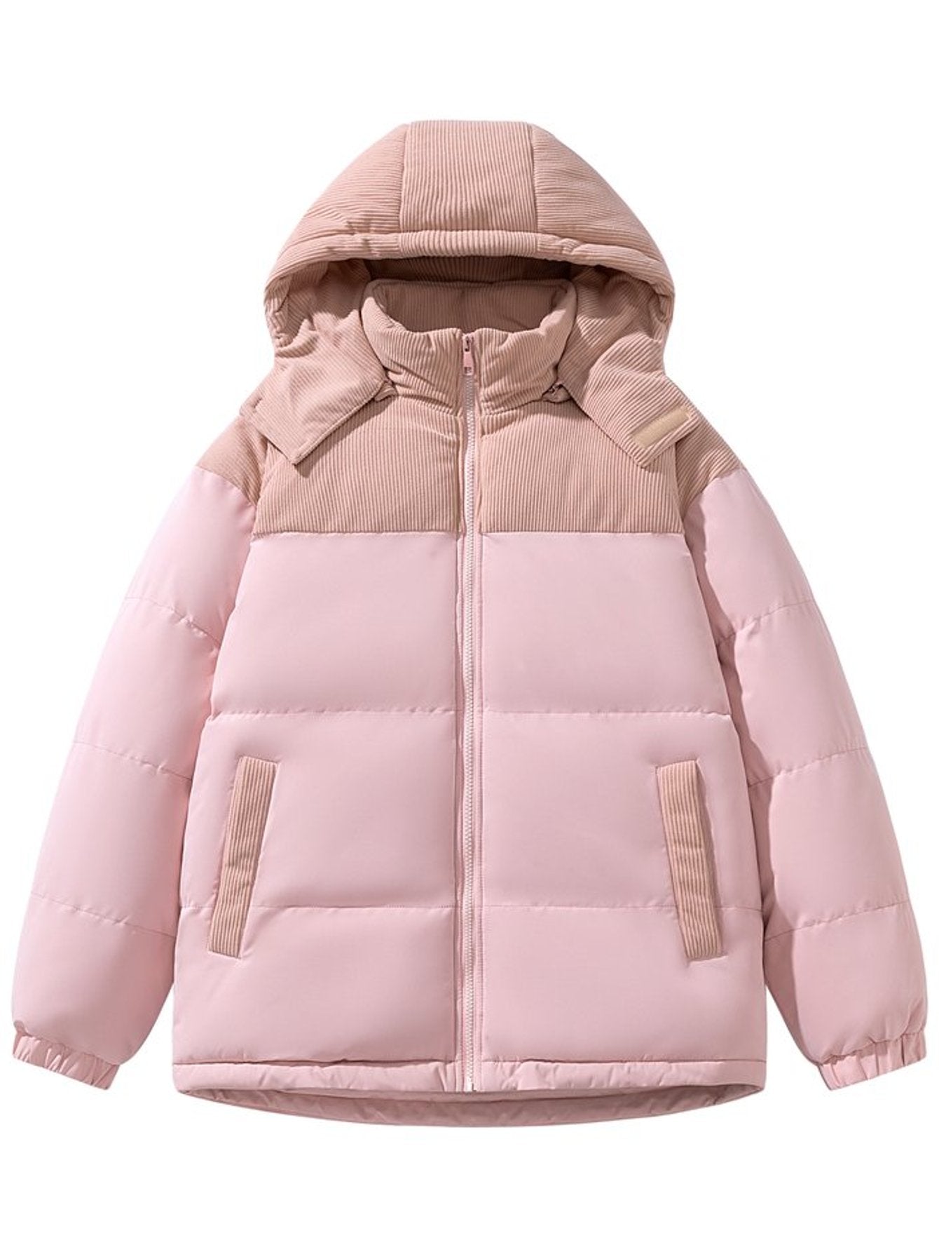 2025 New Winter Warmth-Resistant Coat | Thick Casual Fashionable Hooded Jacket with Zipper, Fiber, Regular Length, Long Sleeves