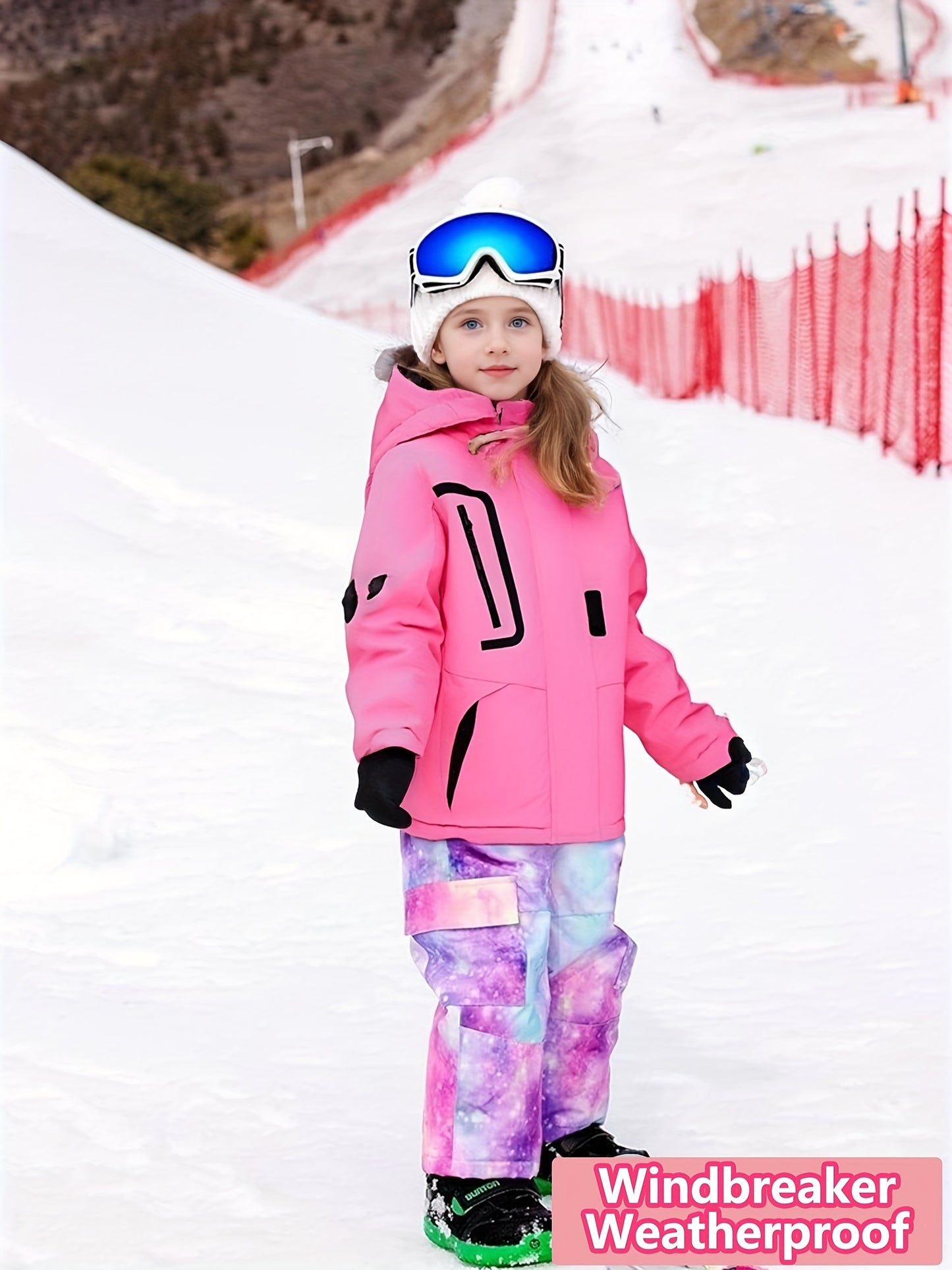 2025 New Girls' Outdoor Fleece Hooded Fall/Winter Jacket Warm, Windproof, And Waterproof Jacket With Detachable Hood Perfect Gift Choice For Labor Day, Wedding Season, Christmas, Halloween, Thanksgiving, And New Year Hallowee