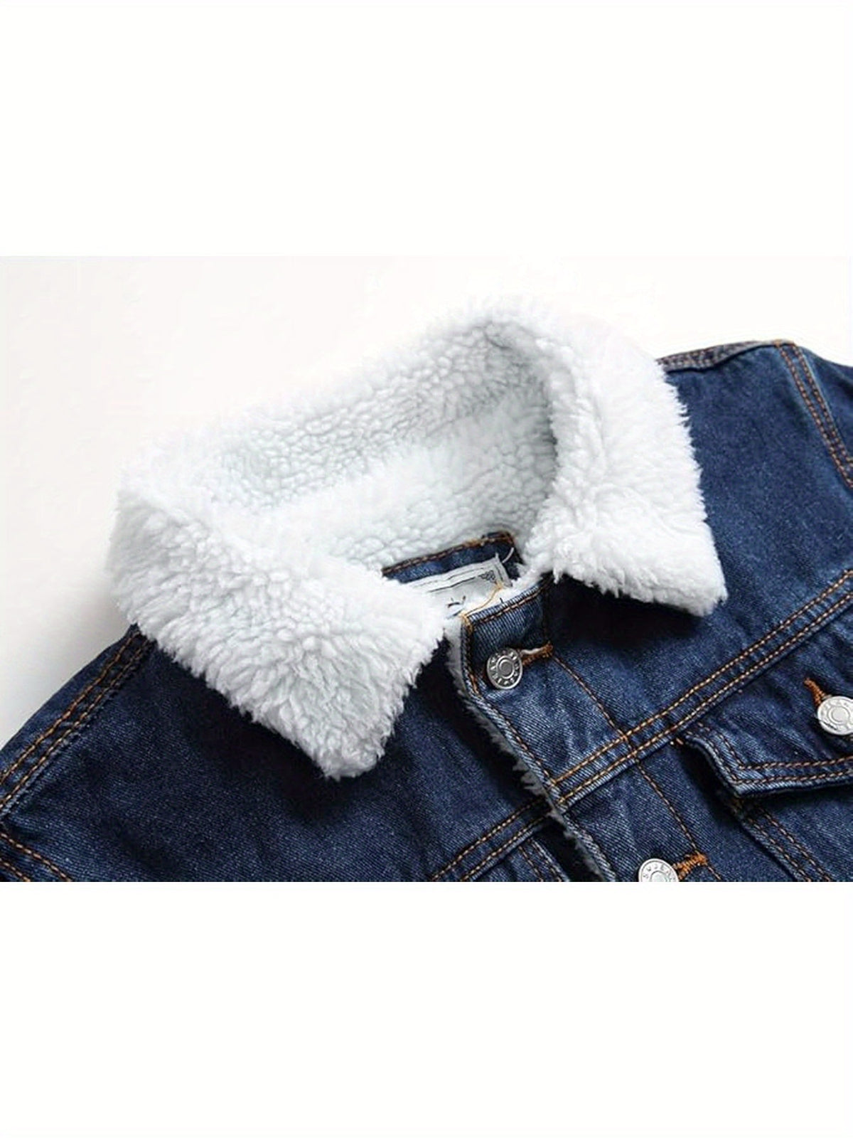 Men'S Fleece Lined Denim Jacket, Sherpa Lined Trucker Jean Coat For Cold Weather