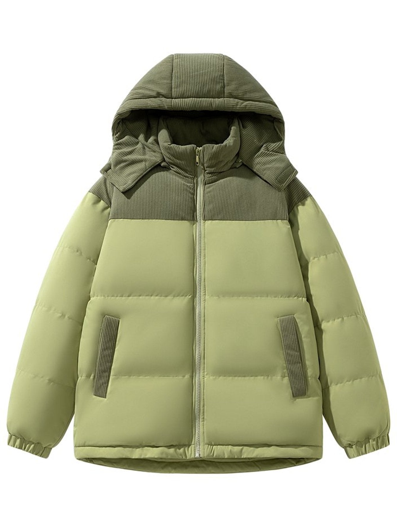 2025 New Winter Warmth-Resistant Coat | Thick Casual Fashionable Hooded Jacket with Zipper, Fiber, Regular Length, Long Sleeves