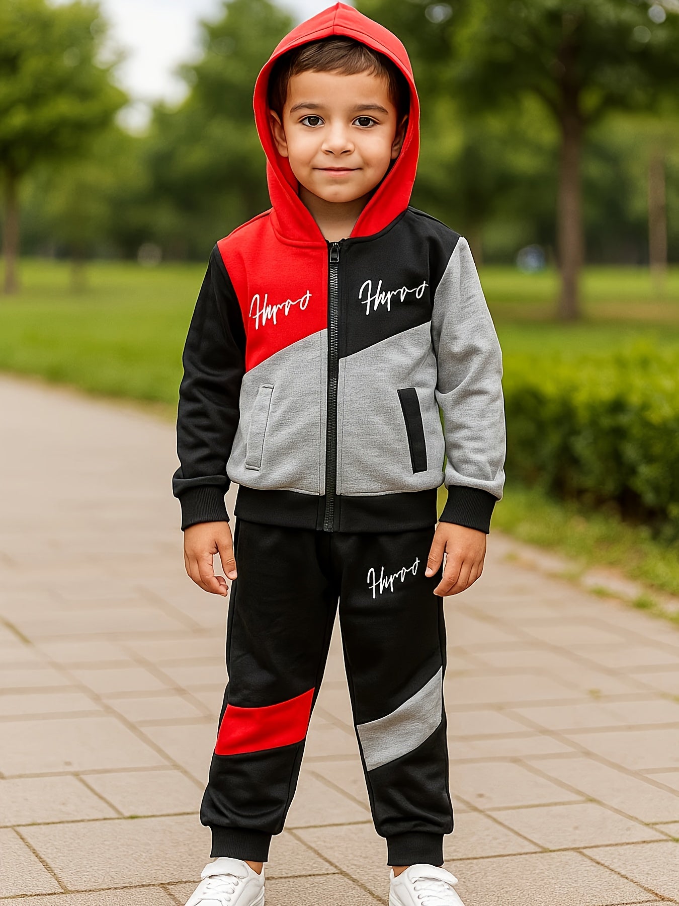 8pcs - Targeted Development Autumn and Winter New 'ashion Long Sleeve Pants Set Pattern Baseball Jacket Outer Coat Splicing Cool Print Sports and Leisure Outdoor Set Four Piece Top Four Long Pants, Perfect for Outdoor, Boy Ou