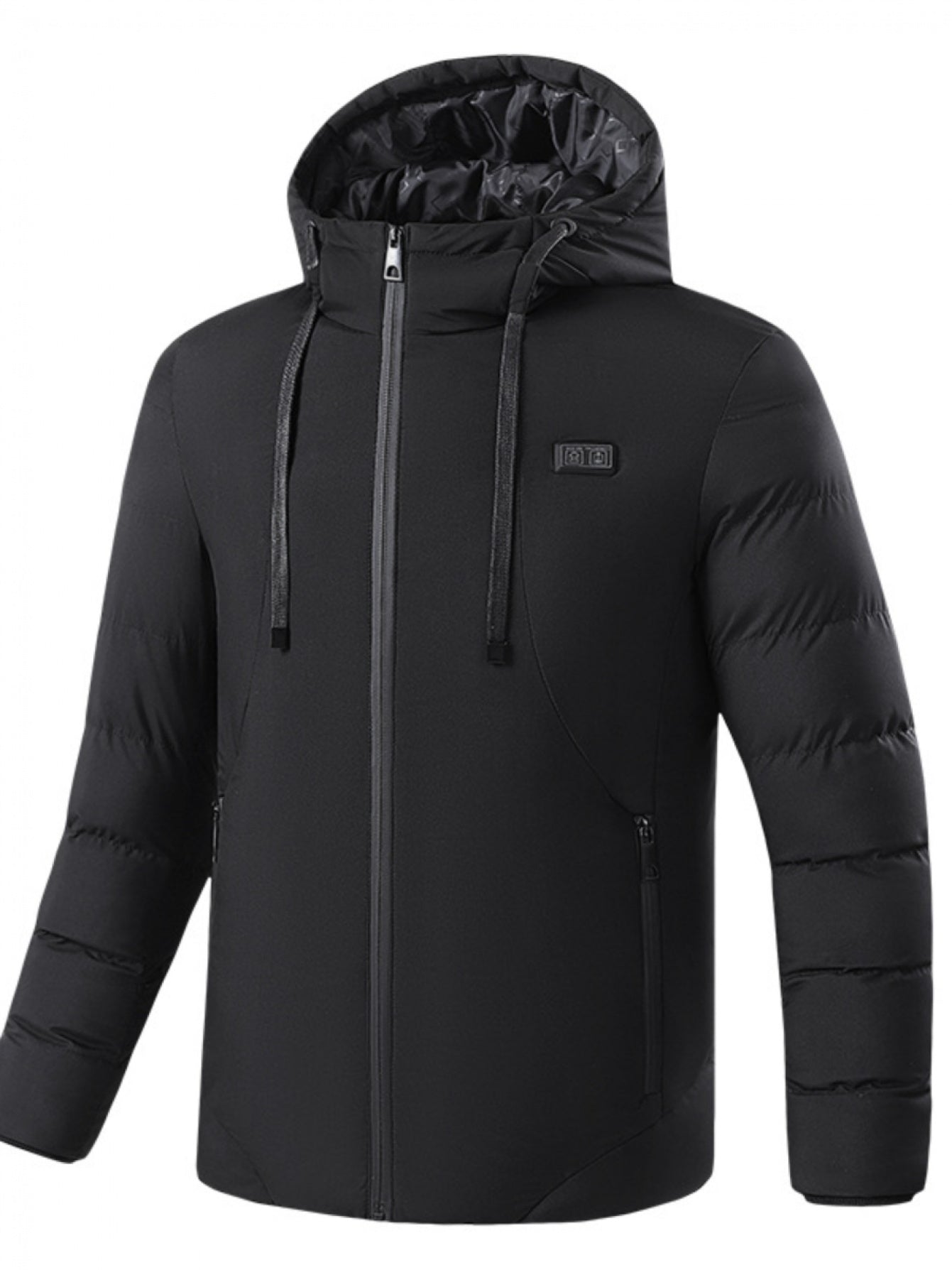SCACTO Smart Jacket with USB Charging - Thermal Insulated Winter Coat, Full-Zip Hooded Design, USB-Powered System, Zippered Pockets