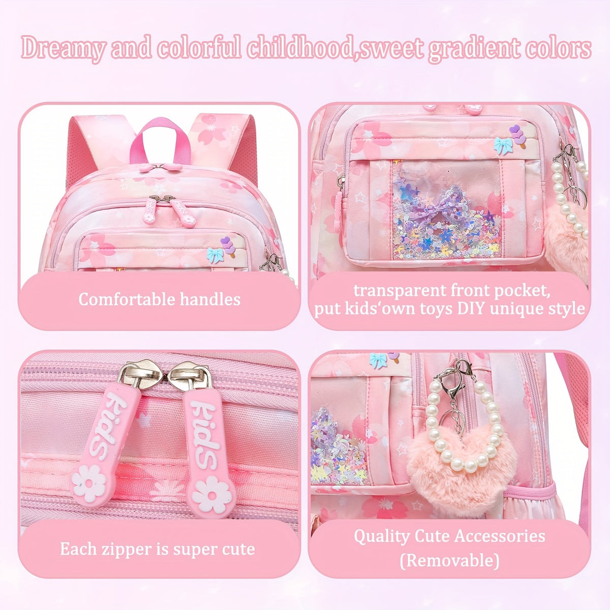 For My Melody Cartoon Shoulder Bag Quicksand Effect Cute Student Schoolbag Travel Backpack New Semester Gift Gift 1 Plush Pendant 2 Badges And Stationery Set Outdoor Camping Hiking Ultra-lightweight Equipment Travel Essential