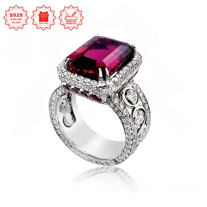 1pc Women'S S925 Silver Fashion Luxury Retro Gorgeous Ring Women'S Anniversary Promise Engagement And Wedding Moissanite Pure Silvery (Gift Box) Ring, Silvery Engagement Ring, Moissanite Engagement Ring, Wedding Jewelry, Anni