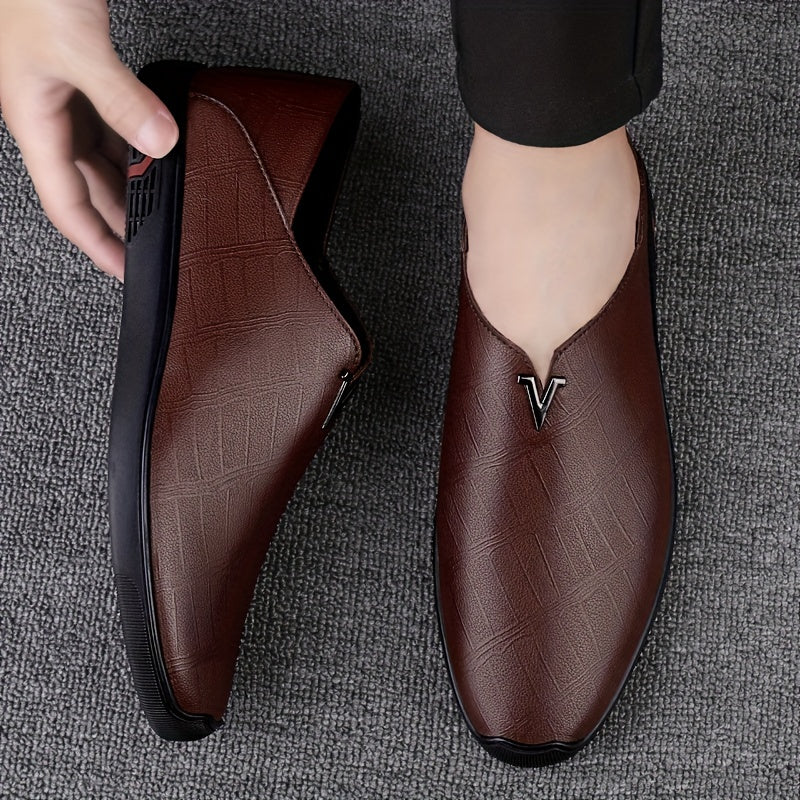 Men'S Faux Leather Soft Sole Soft Faux Leather Business Casual Faux Leather Shoes Men'S Fashion Versatile High-End Faux Leather Shoes