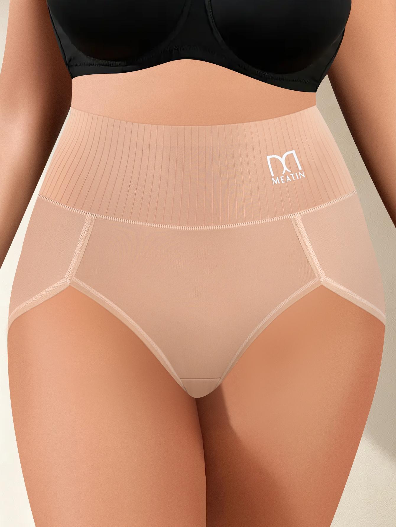 4pcs Women's Underwear Set - Tummy Control & Butt Lifting Briefs with Breathable Lace Trim, Soft & Elastic Medium Stretch, Non-Compression Mid-Rise Elegant Solid Color Daily Comfort Briefs (Black, Light Pink, Mint Green, Dark