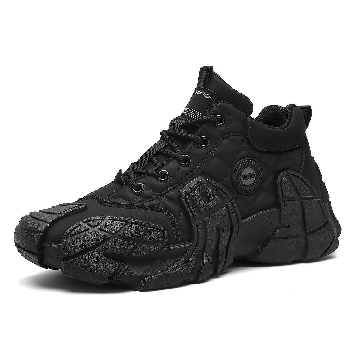 [Men's Sneakers] A Pair of Fashionable Men's Sneakers for All Seasons, Casual Hiking Shoes, Solid Color Thick Sole Dad Shoes, Round Toe Design, Lace-Up Style, Breathable Fabric Upper, Wear-Resistant Rubber Sole, Breathable Sp