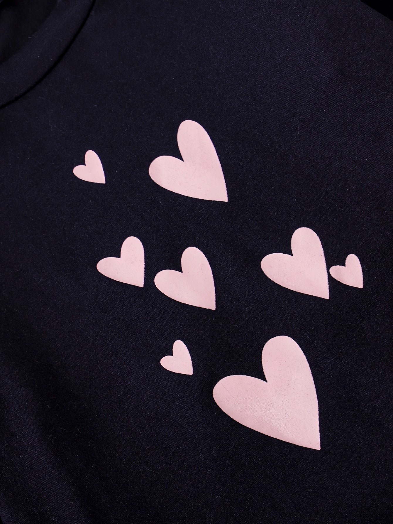 10pcs Baby Girls' Casual Long Sleeve & Pants Set - Cute & Heart Print, Soft Stretchy Fabric, Loose Fit, Spring/Fall Outdoor Playwear, Perfect for Daily Wear, for Outdoor