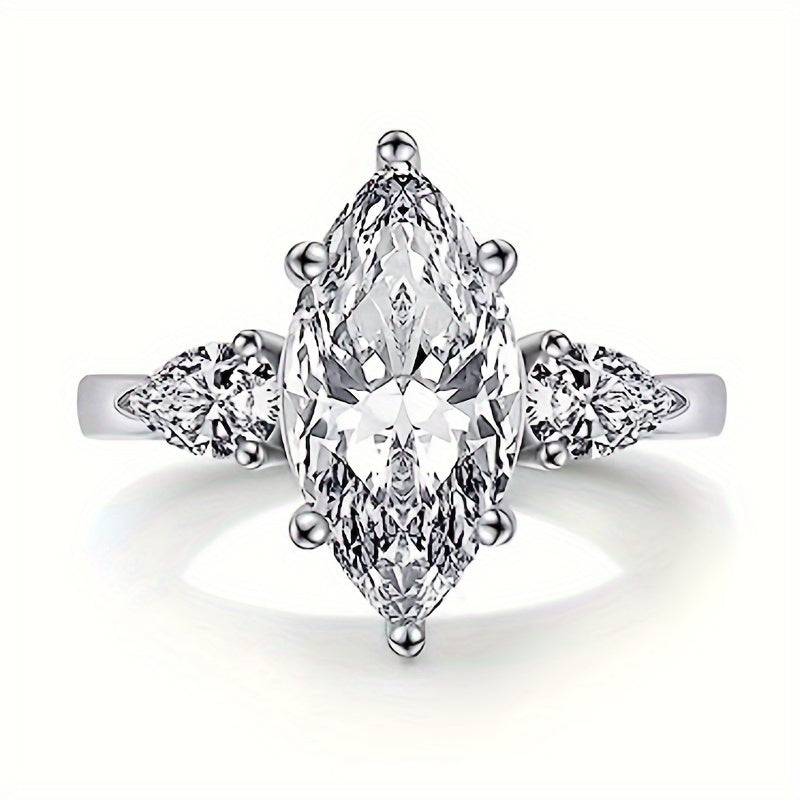1 piece S925 sterling silver Sansan II III 3-carat moissanite women's ring engagement ring wedding ring girlfriend girl jewelry gift