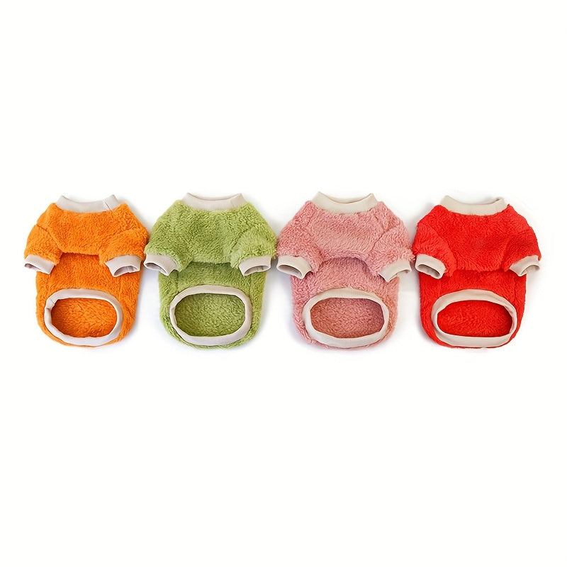 4pcs Set Of New Autumn And Winter Pet Clothing, Small And Medium-sized Dog Clothing, Pomeranian Warm Fleece Jacket, Two-legged Jacket, Dog Jacket, Dog Coats for Small Dogs, Dog Coat, Cold Weather Dog Apparel, Seasonal Dog Wea