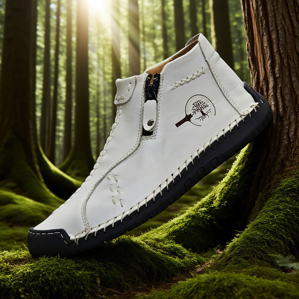Men's Handmade PU Boots with Zipper, Casual