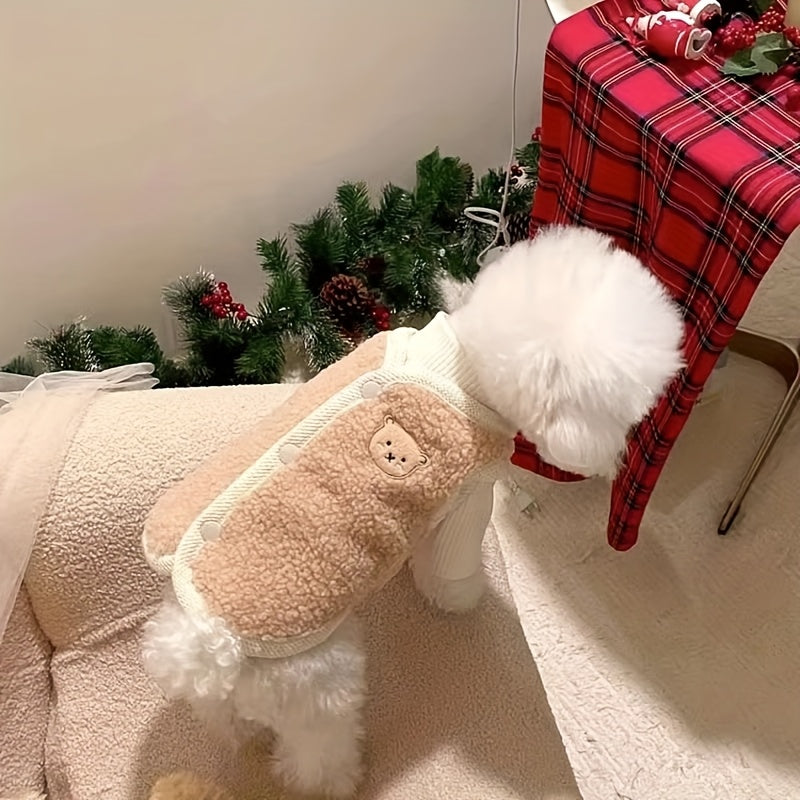 Dog Suit Two Sets Of Cute Wind Dog Clothes Four Seasons Available Winter Thickened Warm Waterproof Windproof Pet Clothes Suitable for Small And Medium-sized Dogs Universal Adjustable Vest