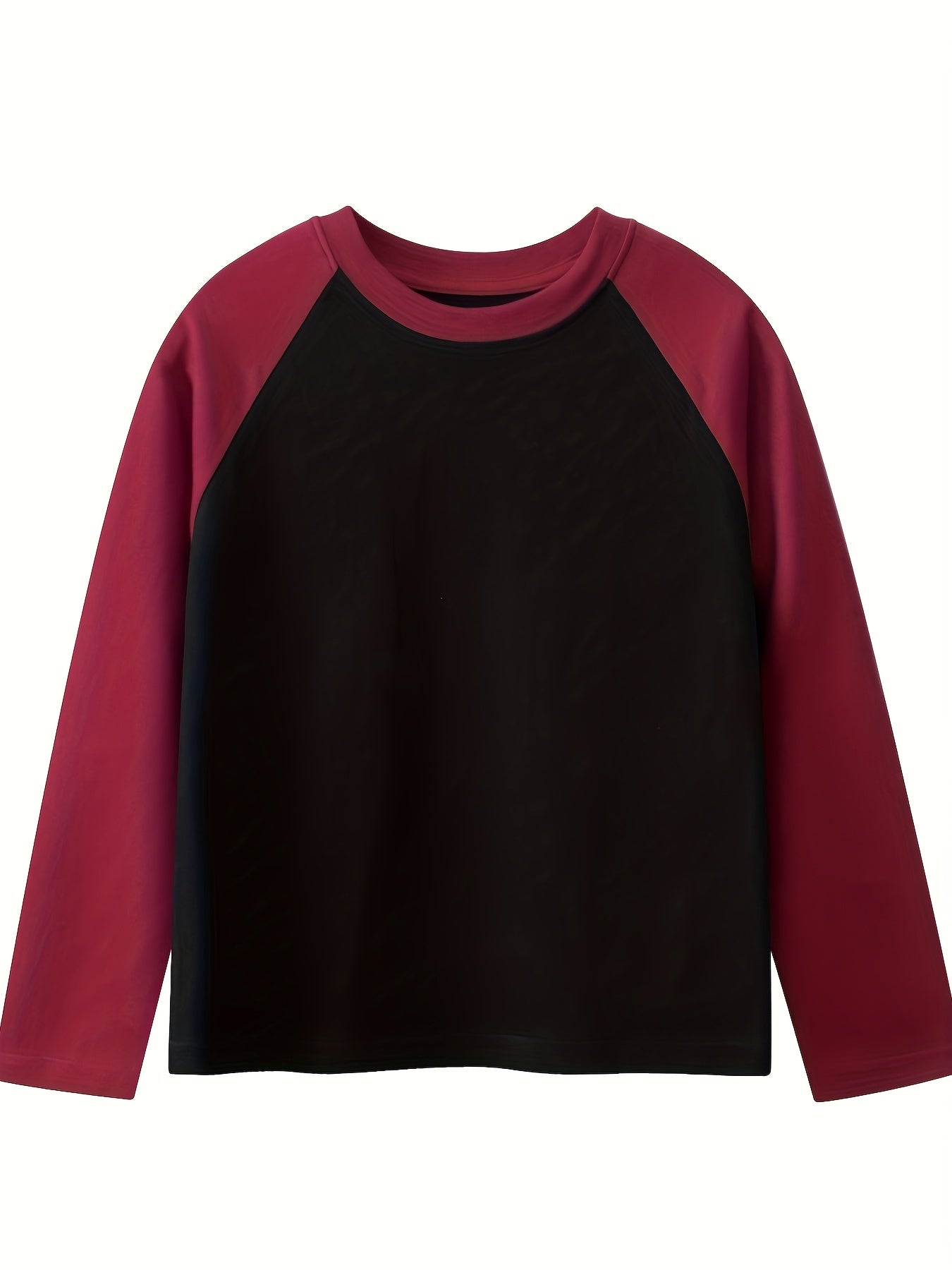 5pcs Boys' Casual Long Sleeve T-Shirts - Color-Block Raglan Sleeves, Solid Color Round Neck Tees for Spring & Fall, Soft Breathable Kids' Casual Attire (5 Colors: Blue, Black, Red, Yellow, Grey), Boy T Shirt, Fall Wardrobe Es
