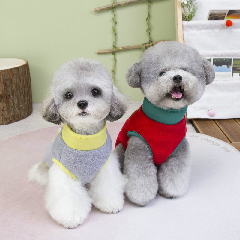 Winter Warm Fleece Dog & Coat Jacket - Small/Medium/X-Small Pets (Chihuahuas, Pomeranians, Shih Tzus) with Zipper Closure, Soft -Like Filling, Chest & Back Measurement Chart - Cozy Fleece Vest for Teddy Cats & Small Dogs