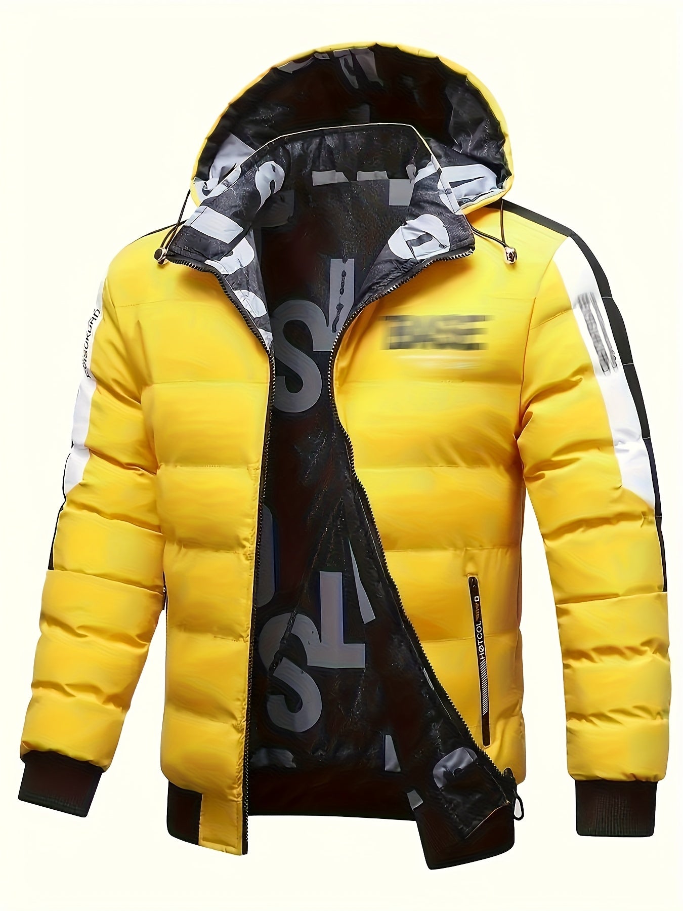 Men'S Coat Thickened Warm Hooded Windproof Winter Coat, 1pc Can Be Worn In Two Ways, Suitable For Outdoor Activities Men'S Casual Soft Shell Jacket